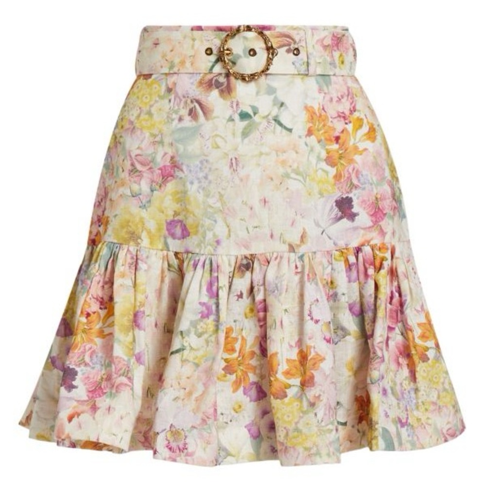 Zimmermann harmony flip Multicolor Floral Mini Skirt US size 2